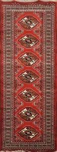 Geometric Bokhara Oriental 6 ft Runner Rug Wool Hand-made Hallway Carpet 2x6 - Picture 1 of 12