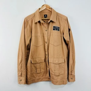Element XL Casual Shirt Tan Button-Up Embroidered Patch Cotton Workwear - Picture 1 of 22