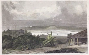 Antique Steel Engraving Pulo Penang Print Art Hand Coloured Hut - Picture 1 of 3
