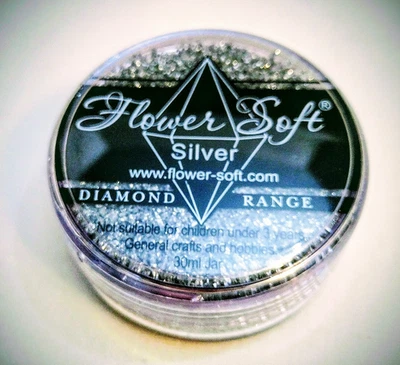 Flor Suave Diamante Gama Álbum de Recortes Adorno Polvo 30 ml Tarro Plata Foto 1 de 4