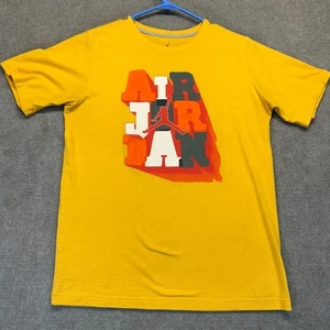 Nike Air Jordan T Shirt Boy's XL Short Sleeve Gold 70s 80s Theme - Picture 1 of 7
