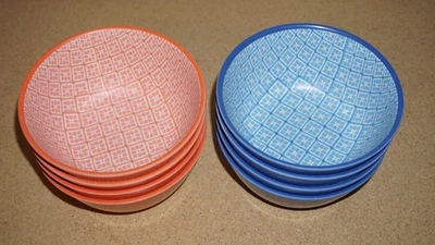 8x Cuenco de cereales de bambú 30 oz azul y naranja | Becky G. & Alejandra Foto 1 de 4