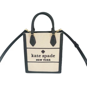 Kate Spade KK235 Ellie Canvas Mini Tote Satchel Crossbody Handbag Black Multi - Picture 1 of 7