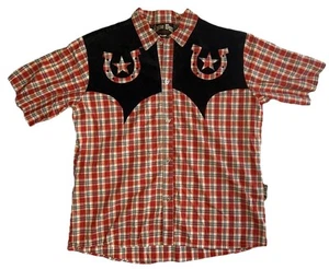Casino Wear Mens Multicolor Plaid Short Sleeve Button-Down Shirt Los Angeles - Imagen 1 de 9