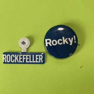 Vintage Nelson Rockefeller 1968 Political Campaign fold tab’s & pinback pins - Afbeelding 1 van 13