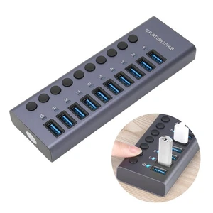10 Port 60W USB 3.0 Hub USB Data Hub Splitter 12V 5A Power Adapter 10 BS - Afbeelding 1 van 24