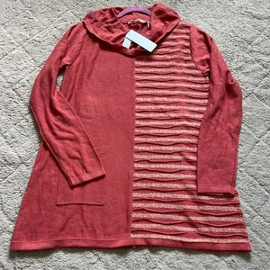 NWT Soft Surroundings Striped Cowl Neck Tunic Women’s Size M - Picture 1 of 8