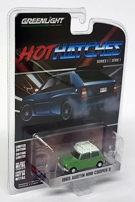Greenlight 1/64 - 1965 Austin Mini Cooper S Green - Diecast Model Car - Image 1 of 3