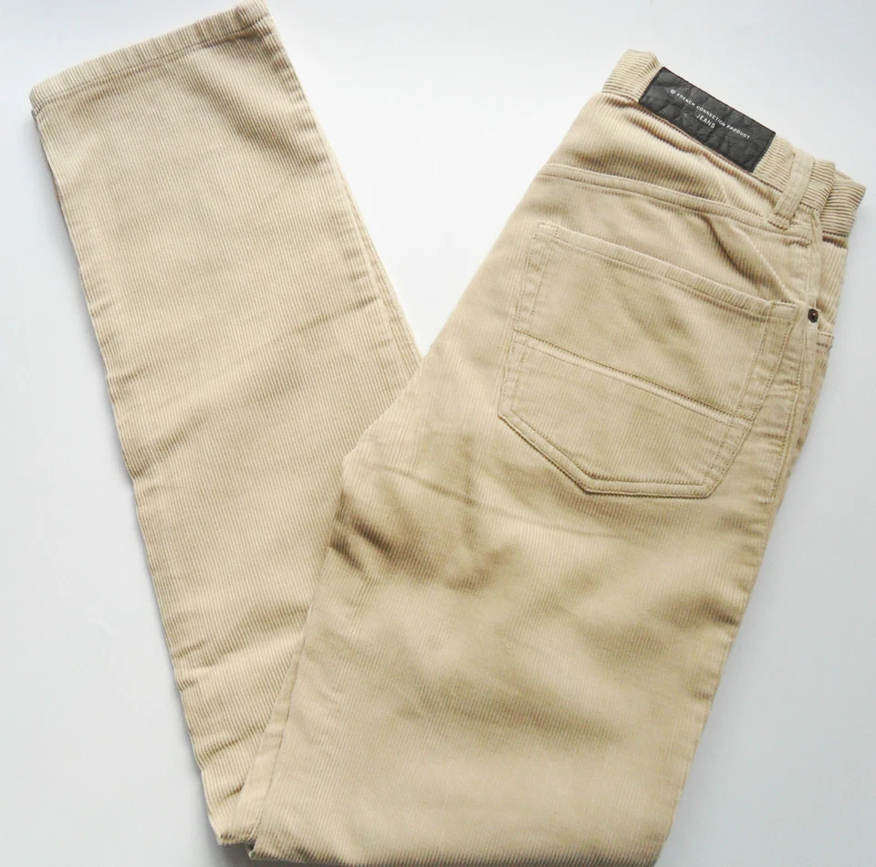 Pantalón Pana French Connection Botón Mosca Beige Hombre Talla 28 Foto 1 de 1