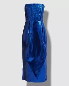 $960 Bronx & Banco Mujer Azul Lentebrilla Sin tirantes Corsé Vaina Vestido Talla M - Imagen 1 de 4