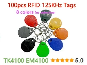 100pcs lot 125Khz RFID Tag Proximity Keyfobs Ring Access Control Card - Picture 1 of 6