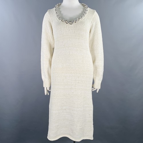 Abito manica lunga BOTTEGA VENETA pre autunno 2020 taglia L beige misto cotone catena