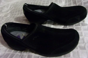 Anne Klein Sport WOMEN'S BLACK SUEDE LEATHER SLIP ON HEEL SHOES US Size 8M - Picture 1 of 9