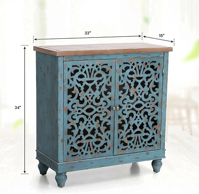 Armario de 2 Puertas Acento Buffet y Aparador Almacenamiento Decorativo Gabinete Consola Mesa Foto 1 de 4