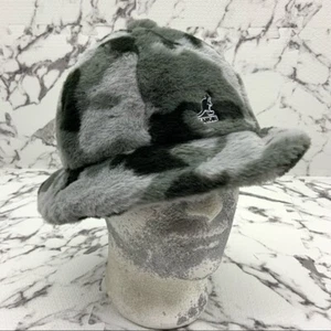 Men’s Kangol Fuzzy Grey Camo Faux Fur Casual Hat - Picture 1 of 4