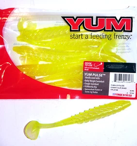 8pcs YUM Pulse Shad Swim Bait USA Softbait with Flavour Zander Chartreuse Shad  - Picture 1 of 1