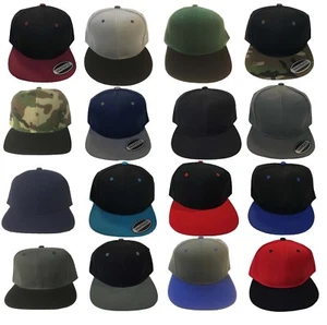 Cappello Berretto Baseball Tinta Unita Blank Flap Bill Snapback Tinta Unita Due Toni Colore Regolabile  - Foto 1 di 22