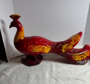 Vintage Maurice of California Pottery Peacock Figurine 18 inch. - Picture 1 of 6