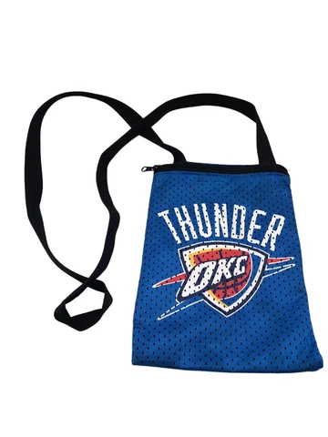 OKC Thunder Crossbody Mini Purse Zip Pouch Mesh Jersey Material Zip Top 6"x8" Cover