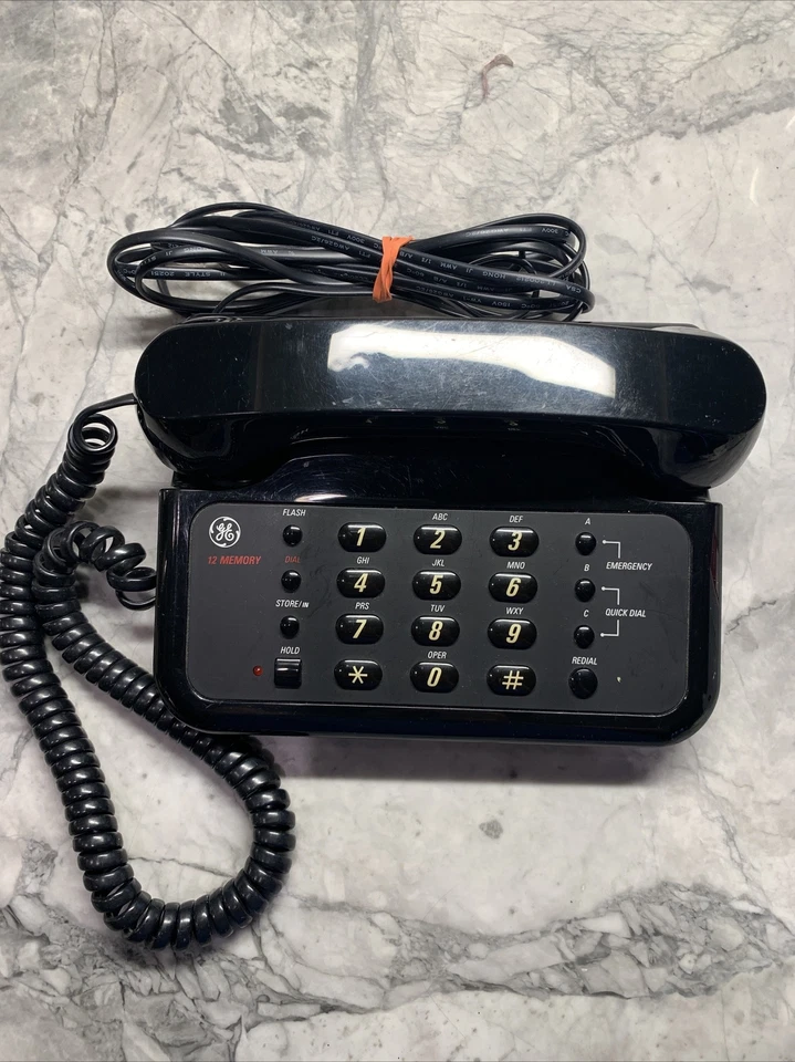 TELÉFONO DE ESCRITORIO FIJO GE # 2-9243C DE COLECCIÓN NEGRO CON RETENCIÓN - 12 MEMORIAS - MARCACIÓN RÁPIDA  Foto 1 de 4