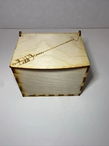 Handmade Keepsake Box Wood Arrow Art Hinged Lid Jewelry Trinket Storage Art - Picture 1 of 10