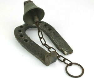 Vecchio FERRO DI CAVALLO Campana Campanello Vintage D'Epoca Antico da Collezione - Foto 1 di 8