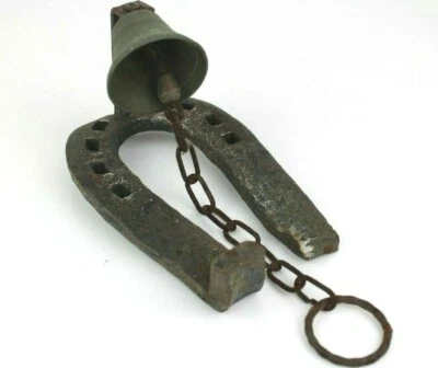 Vecchio FERRO DI CAVALLO Campana Campanello Vintage D'Epoca Antico da Collezione - Immagine 1 di 4