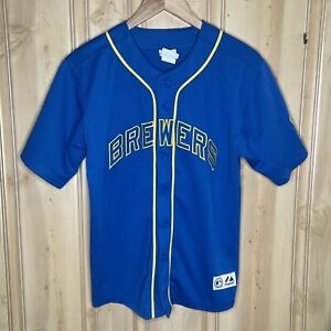 Milwaukee Brewers Ryan Braun Jersey Size 14/16 Majestic Genuine Merchandise 