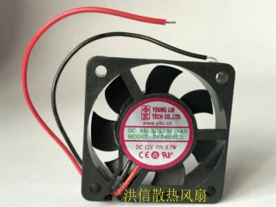 YOUNG LIN DFS401012L 12V 0.7W 0.06A 40*40*10MM 4CM 2wire Cooling Fan - Image 1 of 2