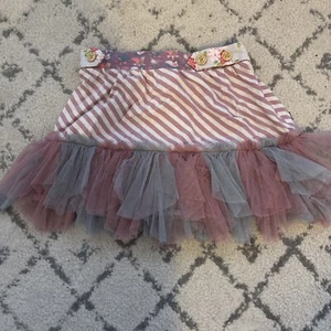 Matilda Jane 6 Happily Ever After Skirt Tulle Stripe Floral Girl’s Once Upon A - Picture 1 of 5