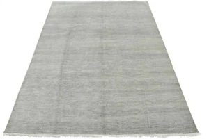 Fine Contemporary Rug 8'1'' x 10'2'' Gray Wool Hand-Knotted Carpet - Picture 1 of 15