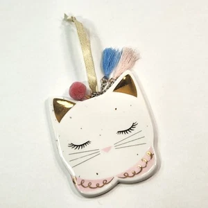 Princess Cat Ceramic Ornament with tassels & Pom-Pom (READ) - Picture 1 of 7