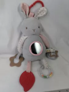 Bunnies By the Bay grauer Hase Plüsch Aktivität Kinderwagen Spielzeug 13 Zoll Stofftier - Bild 1 von 9