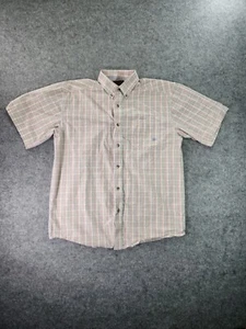 Ariat Shirt Mens Large White Plaid Short Sleeve Vented Western Button Down - Picture 1 of 10