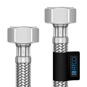 Manguera blindada manguera flexible DN8 todas las longitudes 2x 3/8" tuerca fregadero grifo - Imagen 1 de 20