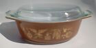 Vintage Pyrex  1-1/2 Quart Early American Casserole Dish Brown w/ Lid