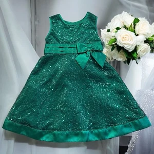 Jona Michelle Girls Size 6 Green Sequin Sleeveless Party Dress - Picture 1 of 3