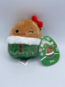 Squishmallow Gina the Gingerbread Girl Christmas 2023 Ornament 4” Plush Toy Tags - Picture 1 of 7