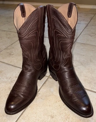 Tecovas The Cartwright 棕色皮革拉牛仔工作靴男式 13 D 码 — 第 1/4 张图片