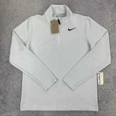 Nike Pullover Mens Medium White Dri-FIT Golf 1/4 Zip Long Sleeve Top Shirt - Image 1 of 4