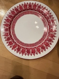 Pottery Barn Tahoe Fair Isle in rot Set 4 Speiseteller + Bonus siehe Foto neu ohne Etikett - Bild 1 von 8