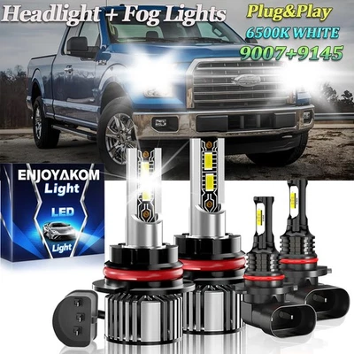 For Ford F-450 Super Duty 2001-2004 LED Headlight Fog Light Bulbs Plug & Play - Image 1 of 4