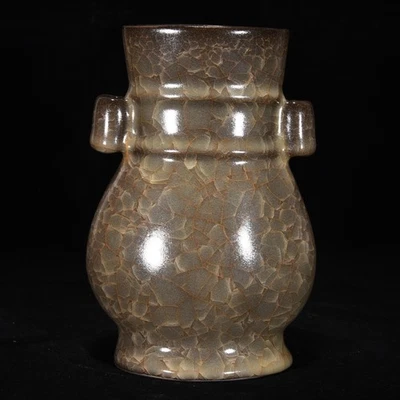 6.7" China Old Fashioned Porcelain Song Guan Kiln Ice Crack Ear Piercing Vase - Изображение 1 из 4