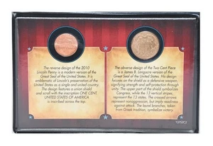 American Coin Treasures 2010 Lincoln Penny & Two Cent Coin 1864 to 1873 - Picture 1 of 2