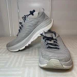 Hoka One One Womens 8D Gaviota 5 Running Sneakers Grey Knit Low Top Lace Up - Picture 1 of 10