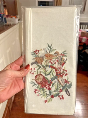 pottery barn kitchen hand towel Snowman Holiday days Christmas nutcracker SET , - Image 1 of 4