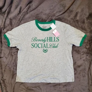 T-shirt donna Mighty Fine taglia M Beverly Hills Social Club grafica suoneria - Foto 1 di 6