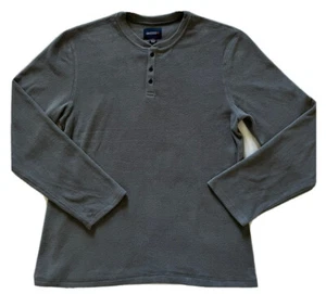 COMO-X Men’s Gray Fleece Henley Shirt Size Medium Long Sleeve Warm Activewear - Picture 1 of 10