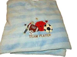 7C !WOW! 30x40 CIRCO SPORTS BALLS Team Player Plush Crib Baby Comforter Blanket - Picture 1 of 4