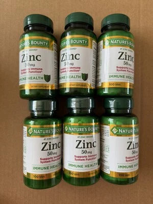 Nature's Bounty Zinc Supports Immune System Health 50mg 100 Tablets Qty 6 - Image 1 of 2